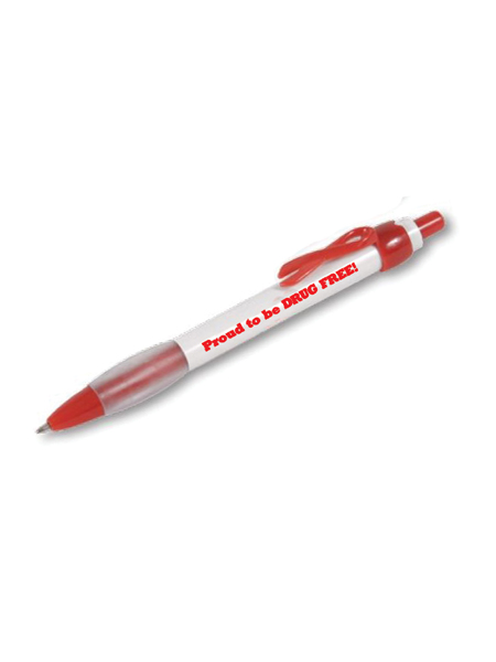 Proud to Be Drug Free! Red Awareness Ribbon Pen