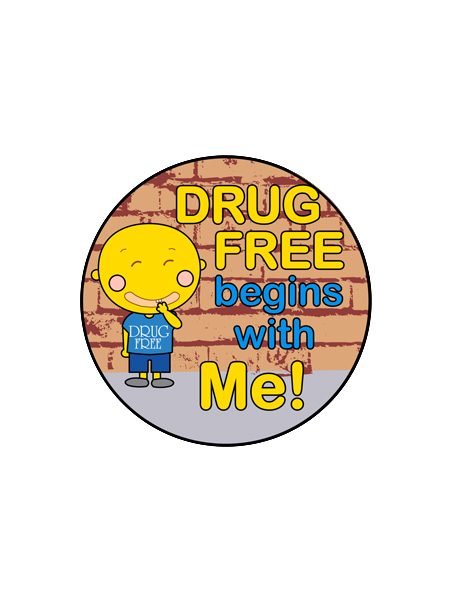 Drug Free Begins With Me Button