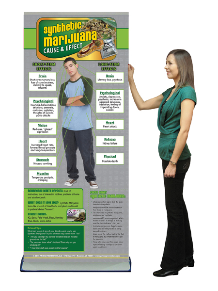 C&E Synthetic Marijuana Retractable Banner w/Stand