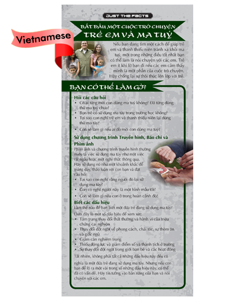 *VIETNAMESE* Just the Facts Rack Card: Starting a Conversation: Kids & Drugs