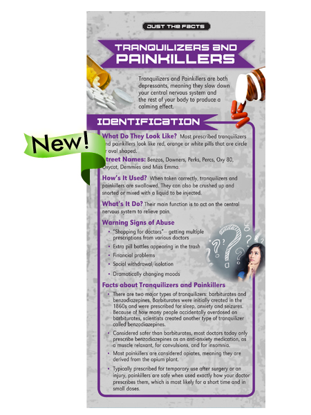 *SPANISH* Just the Facts Rack Card: Tranquilizers & Painkillers